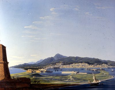 Messine vue du détroit. Peinture anonyme du 19ème siècle. - Unknown artist