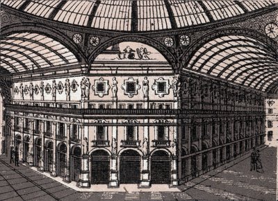 Milan, Italie : vue de la galerie Victor Emmanuel - Unknown artist