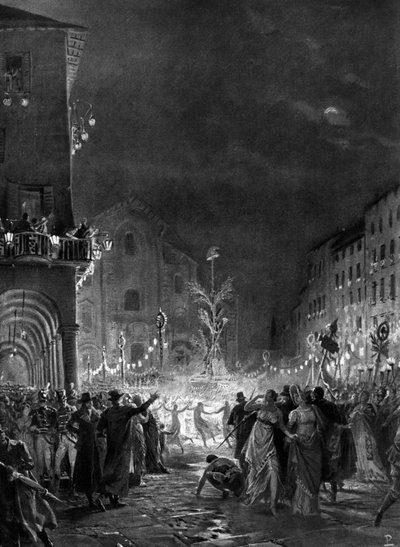 Foule milanaise en joie autour de l