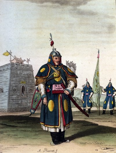 Militaire chinois manchou - dans "Le costume ancien et moderne" de J. Ferrario, éd. Milan - Unknown artist