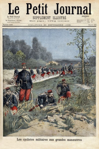 Cyclistes militaires aux grandes manœuvres - Unknown artist
