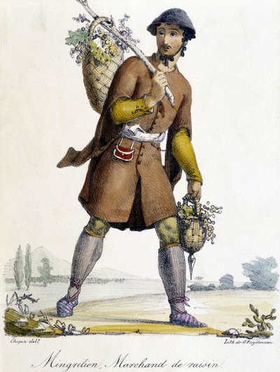 Mingrélien, marchand de raisins en Russie au 19ème siècle - Unknown artist