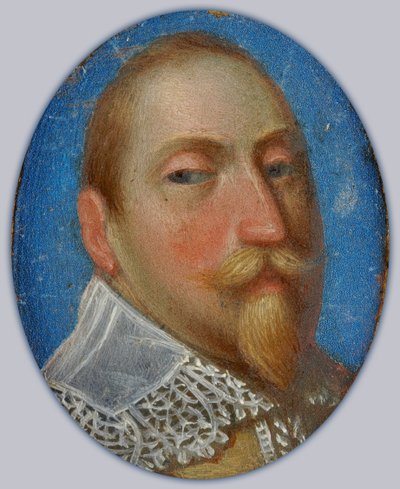 Miniature de Gustav II Adolf, roi de Suède, c.1630 - Unknown artist