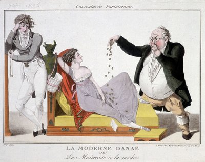 Danaé moderne ou la mairesse à la mode (prostitution) - caricature - Unknown artist