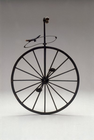 Monocycle avec roues en bois de 1870 - Unknown artist