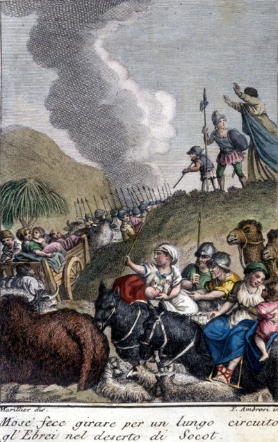 Moïse a guidé le peuple juif dans le désert de Socot pendant longtemps - Unknown artist