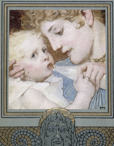 Mère donnant le biberon à son enfant - XIXe siècle - Unknown artist