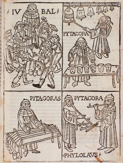 Théories musicales de Pythagore. Page tirée de Theorica Musicae par Franchino Gaffurio - Unknown artist