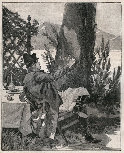 Napoléon Bonaparte (1769-1821) a écrit le mot « Battaglia » sur le tronc d