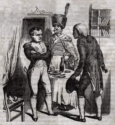Napoléon Ier en présence de Jean Nicolas Corvisart (1755-1821) médecin, gravure anglaise dans « La Santé Universelle - Guide Médical des Familles » 1852 - Unknown artist
