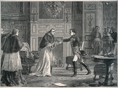 Napoléon visitant le Pape Pie VII à Fontainebleau en 1804 - Unknown artist