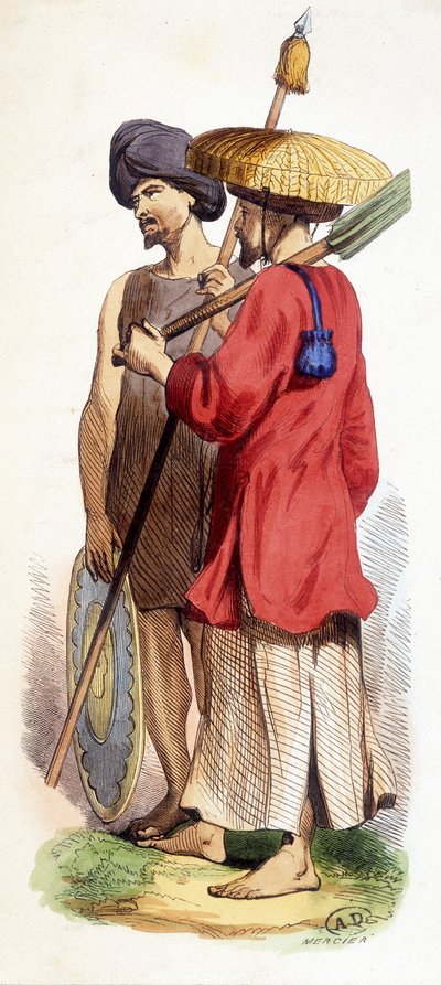 Soldat indigène vietnamien et cochinchinois. Vietnam vers 1840 - Unknown artist