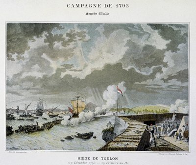 Bataille navale : Siège de Toulon en 1793 - dans "Les batailles navales de Napoléon" - Unknown artist
