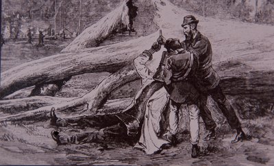 Ned Kelly capturé par le policier Kelly et le cheminot Jesse Dowsett, 28 juin 1880 (gravure) - Unknown artist