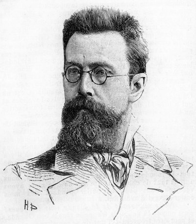 Nicolas Rimski-Korsakov (1844-1908), compositeur russe. Gravure de 1889 - Unknown artist