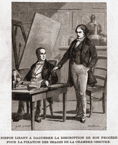 Niepce lisant à Louis Daguerre la description de l