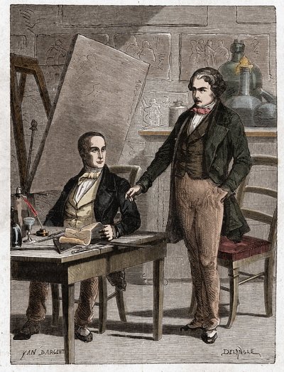 Niepce lisant à Louis Daguerre la description de l