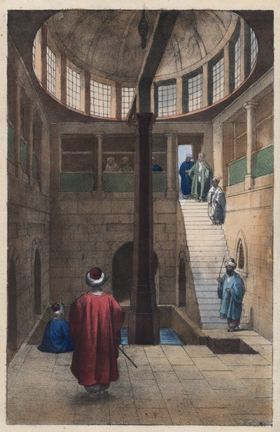 Nilomètre (Le nilomètre - mesure du niveau du Nil en Égypte) gravure de « Usi e Costumi di Tutti i Popoli dell