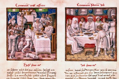 À gauche, le festin d