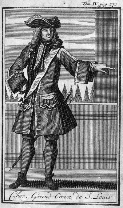 Ordres de Chevalerie. Chevalier Grand-Croix de Saint Louis en France au 17ème siècle. Tiré de l