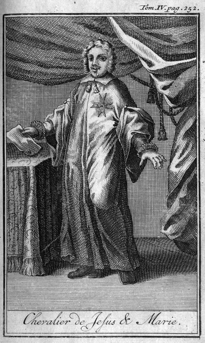 Ordres de Chevalerie. Chevalier de Jésus et Marie en Italie au 17ème siècle. Dans « Histoire des ordres militaires ou chevaliers, des milices séculières et régulières des deux sexes, qui ont été établis jusqu