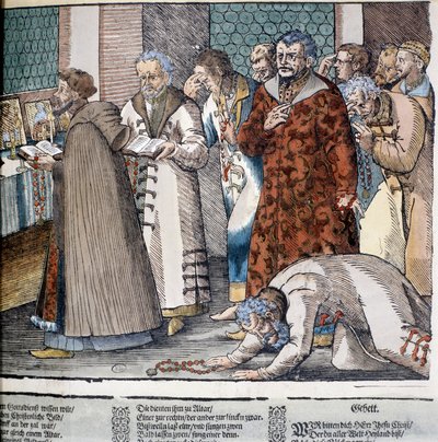 Messe orthodoxe en Russie. Gravure - Unknown artist