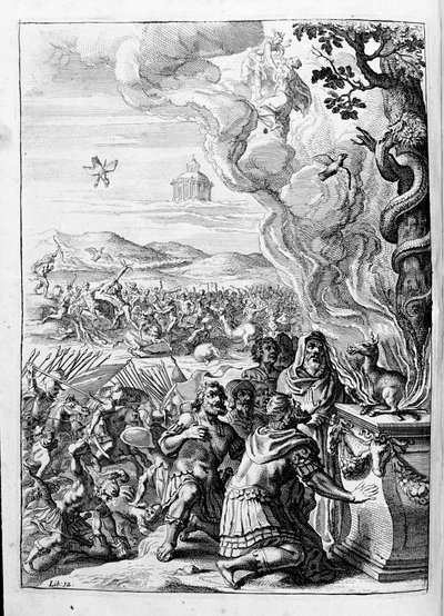 Ovide (Ovidius) - illustration pour le livre 15 - (P. Ovidii Nasonis Metamorphose libri XV um notis TH. Farnabii.) note par Thomas Farnaby (Farnabia) (1575-1647) - Unknown artist