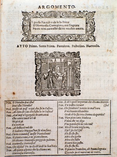 Page de la comédie madrigalesque Amfiparnaso par Orazio Vecchi - Unknown artist