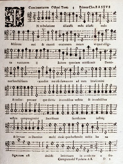 Page de partition musicale des Psaumes (op 16) par Ludovico Viadana - Unknown artist