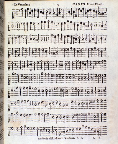 Page de partition musicale de Sinfonie musicali par Ludovico Viadana - Unknown artist