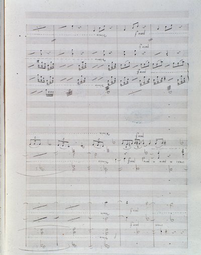 Page de la partition musicale de Waverley opus 1, ouverture par Hector Berlioz - Unknown artist
