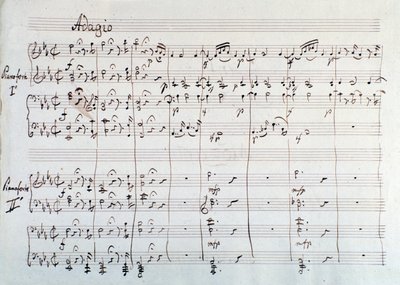 Page de la symphonie réduite à deux pianos et huit mains de Die Zauberflöte, opéra de Mozart, version Lichtenthal (XIXe siècle) - Unknown artist