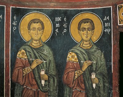 Peintures de Saint Côme avec Saint Damien, Église Panagia Ties Asinou, Nikitart, Chypre - Unknown artist