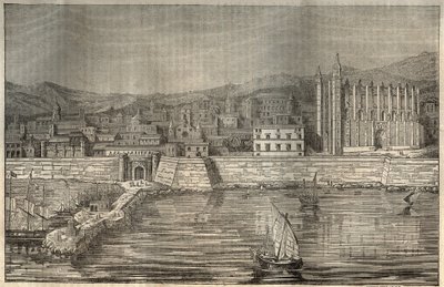 Palma de Majorque, Îles Baléares - gravure 1837 - Unknown artist