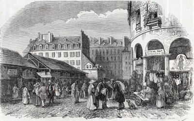 Paris, 3e arrondissement - La rotonde du Carreau du Temple à Paris au XIXe siècle - Gravure dans « Tableau de Paris » par Edmond Texier - Unknown artist