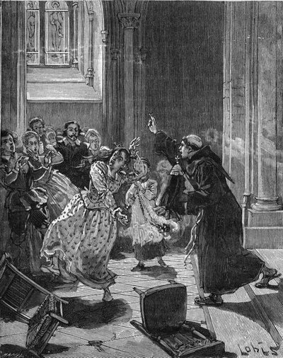 Paris, Église Sainte Geneviève (Sainte-Geneviève) (1599) : un moine capucin essayant d