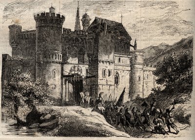 Pascal Paoli, libérateur de la Corse entrant à Bastia - gravure dans "Dictionnaire populaire illustré" - 1864 - Unknown artist
