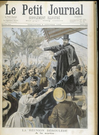 Paul Deroulede acclamé par la foule, couverture dans « Le Petit Journal » du 9/10/1898 - Unknown artist