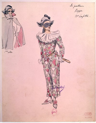 Costume de Peppe habillé en Arlequin pour l