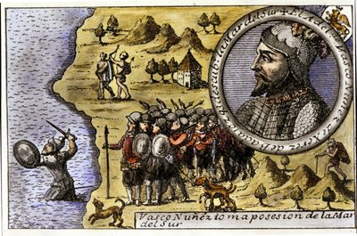 Performance de Vasco Nunez de Balboa (1475 - 1517), navigateur espagnol qui fut l