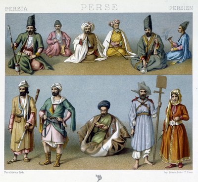 Costumes persans - dans « Le costume historique » de Racinet - Unknown artist