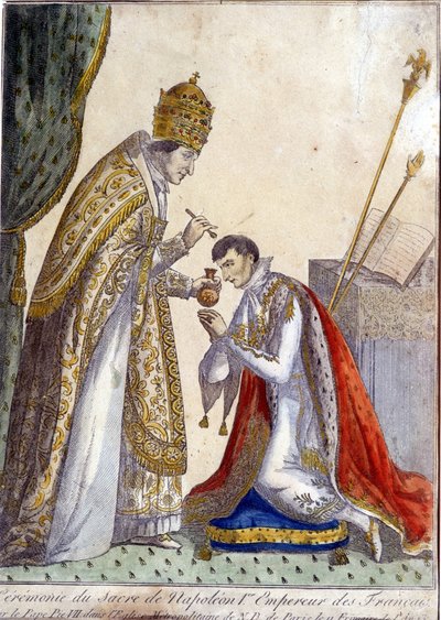 Pie VII (Pius ou Pio) (1742-1823) oint Napoléon Ier lors du couronnement de l