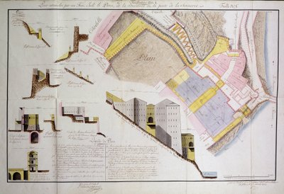 Plan et coupe de la Citadelle de Sisteron - Unknown artist