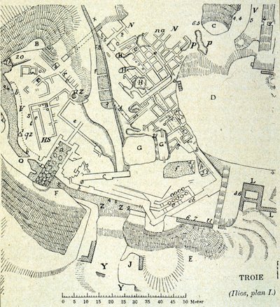 Plan de Troie : Fouilles de Heinrich Schliemann - Unknown artist