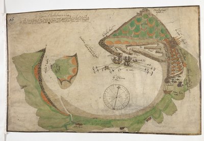 Plan de la ville et du port de Saint-Sébastien, dessiné par Richard Poulter, juin 1585 - Unknown artist