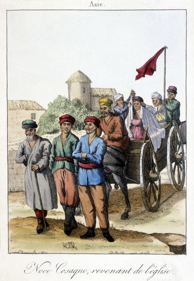 Groupe de cosaques revenant de l