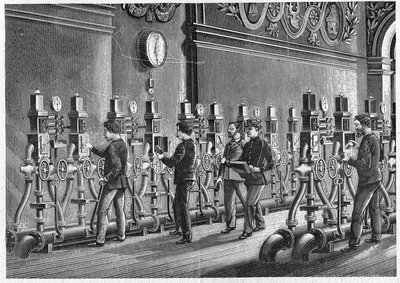Poste pneumatique, Place de la Bourse à Paris en 1888 - Unknown artist