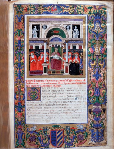 Le pape Clément IV délivrant une bulle papale de privilèges aux frères dominicains - Unknown artist