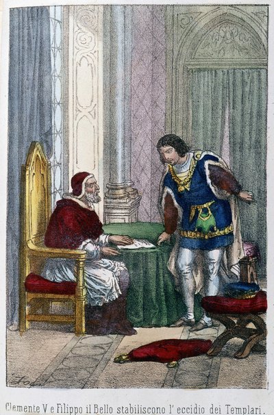 Le pape Clément V et Philippe IV le Bel, roi de France, décident d