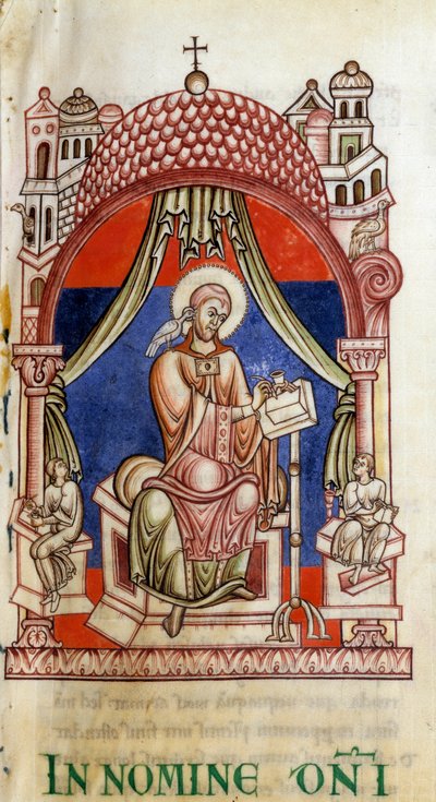 Pape Saint Grégoire I le Grand entouré de deux secrétaires - Unknown artist